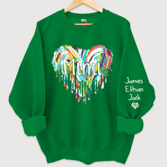 Lofaris Mimi Hearts Fall Autumn Color Clipart Grandkids Name Sweatshirt