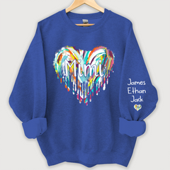 Lofaris Mimi Hearts Fall Autumn Color Clipart Grandkids Name Sweatshirt