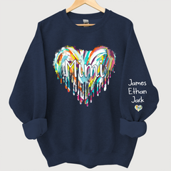 Lofaris Mimi Hearts Fall Autumn Color Clipart Grandkids Name Sweatshirt