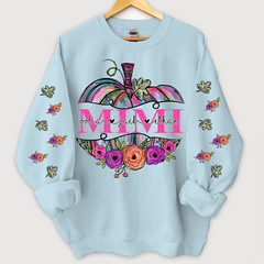 Lofaris Mimi Painted Pumpkin Floral Autumn Custom Sweatshirt
