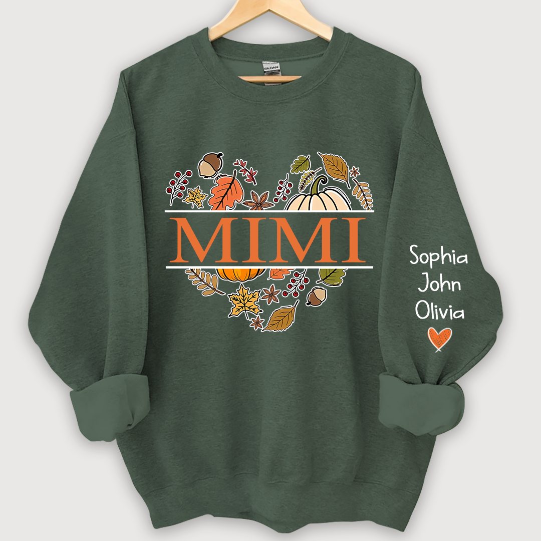 Lofaris Mimi pumpkin fall autumn And Grandkids Sweatshirt