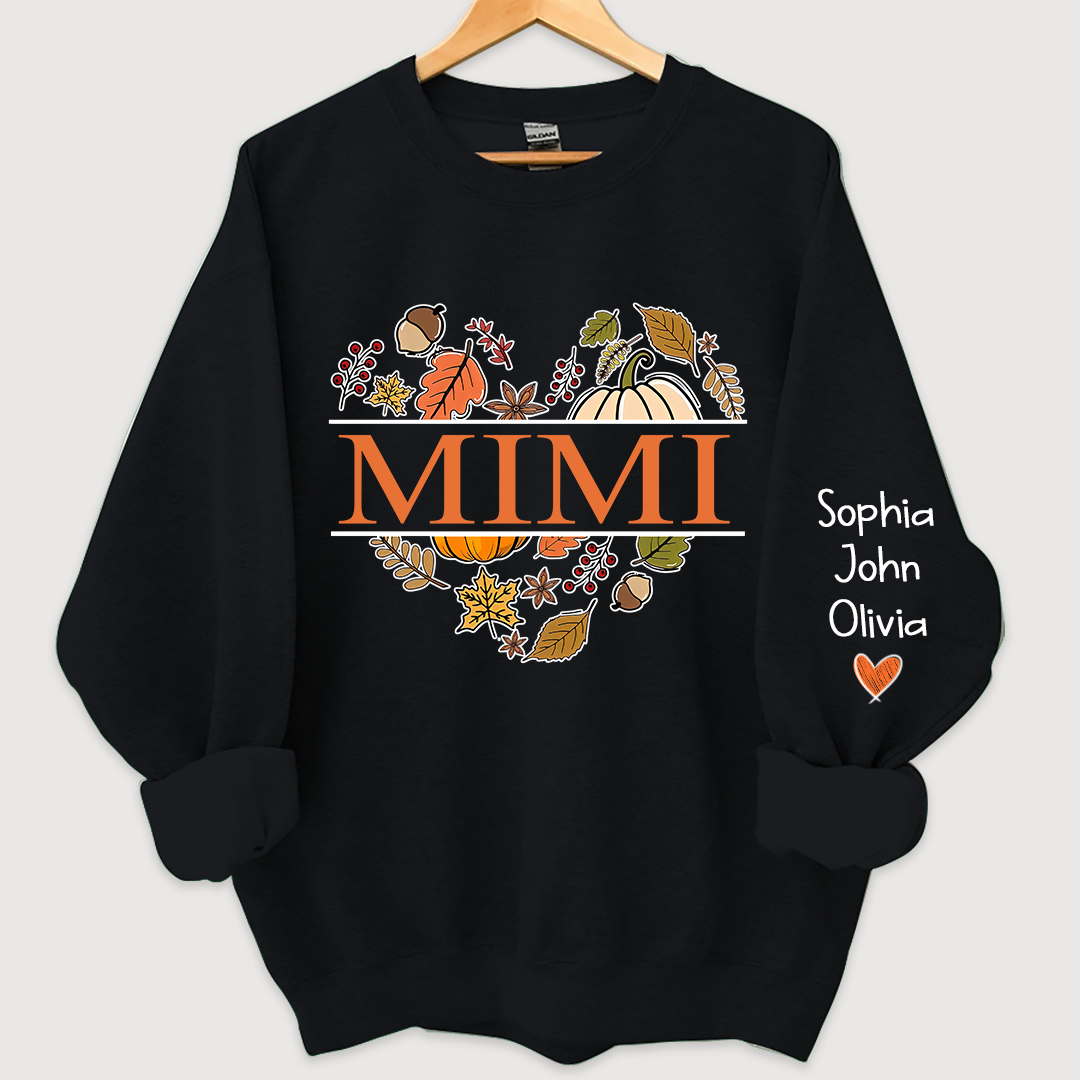 Lofaris Mimi pumpkin fall autumn And Grandkids Sweatshirt