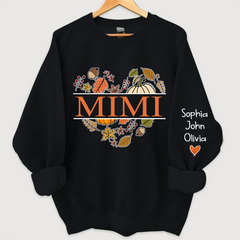 Lofaris Mimi pumpkin fall autumn And Grandkids Sweatshirt