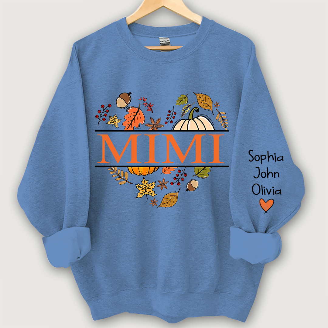 Lofaris Mimi pumpkin fall autumn And Grandkids Sweatshirt