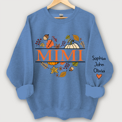 Lofaris Mimi pumpkin fall autumn And Grandkids Sweatshirt