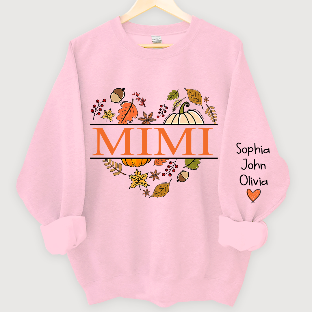 Lofaris Mimi pumpkin fall autumn And Grandkids Sweatshirt