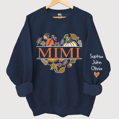 Lofaris Mimi pumpkin fall autumn And Grandkids Sweatshirt