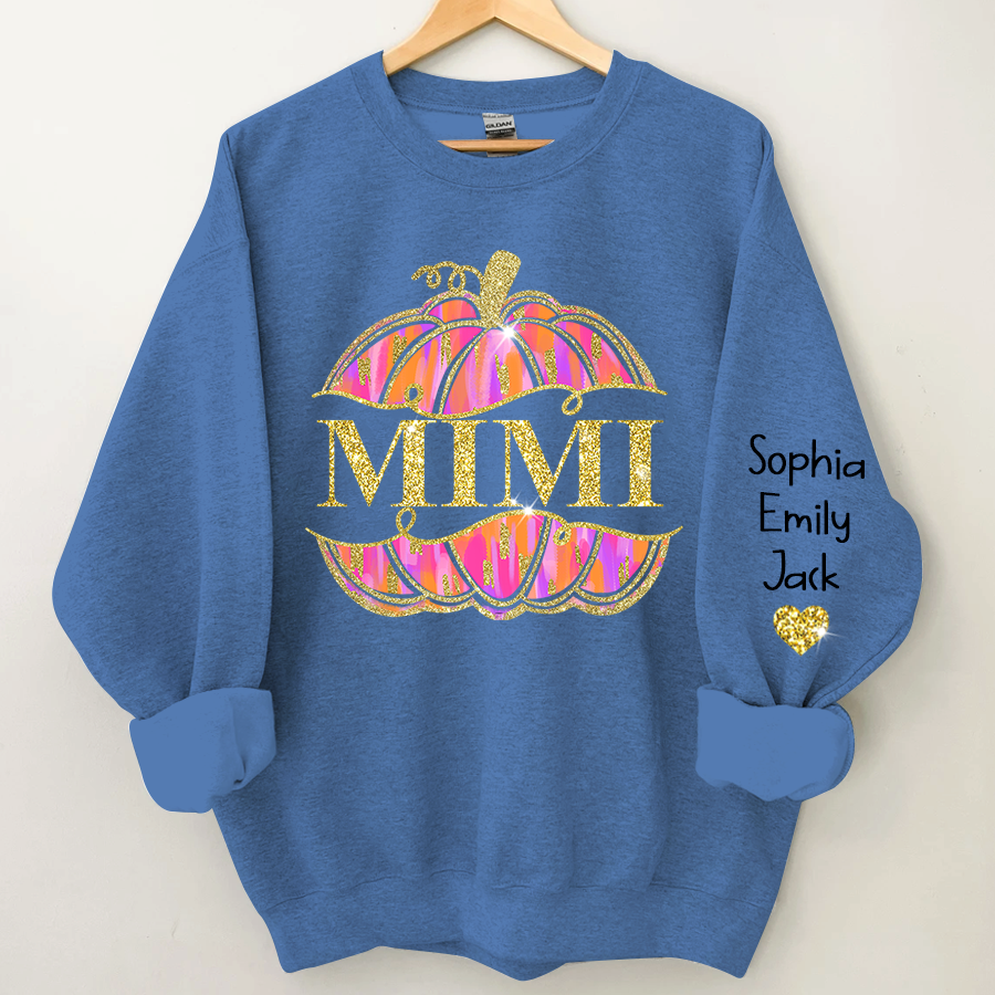 Lofaris Mimi Pumpkin Glitter Kids Autumn Custom Sweatshirt