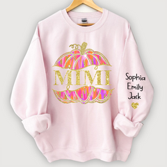 Lofaris Mimi Pumpkin Glitter Kids Autumn Custom Sweatshirt