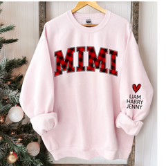 Lofaris Mimi Red Black Plaid Christmas Custom Sweatshirt