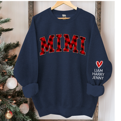 Lofaris Mimi Red Black Plaid Christmas Custom Sweatshirt