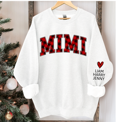 Lofaris Mimi Red Black Plaid Christmas Custom Sweatshirt