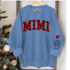 Lofaris Mimi Red Black Plaid Christmas Custom Sweatshirt