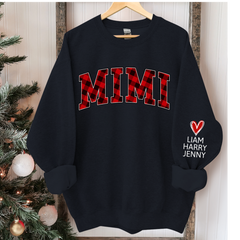 Lofaris Mimi Red Black Plaid Christmas Custom Sweatshirt