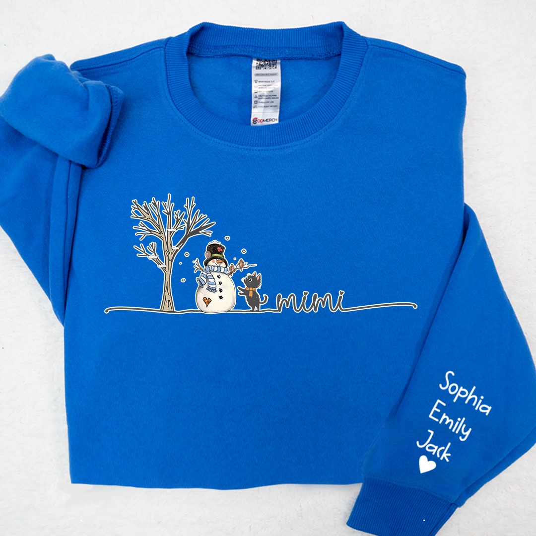 Lofaris Mimi Snowman Cat Tree Christmas Custom Sweatshirt