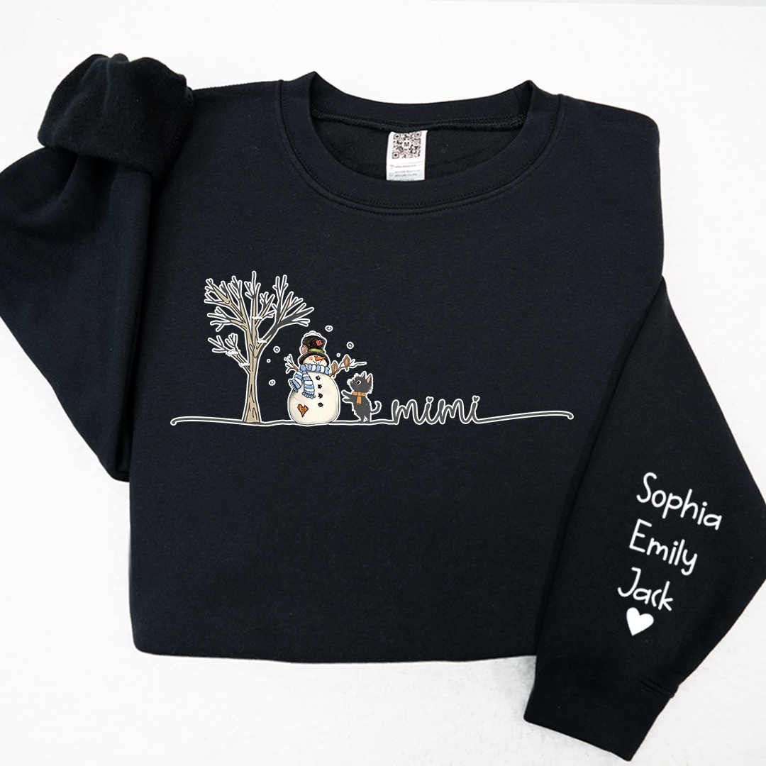 Lofaris Mimi Snowman Cat Tree Christmas Custom Sweatshirt