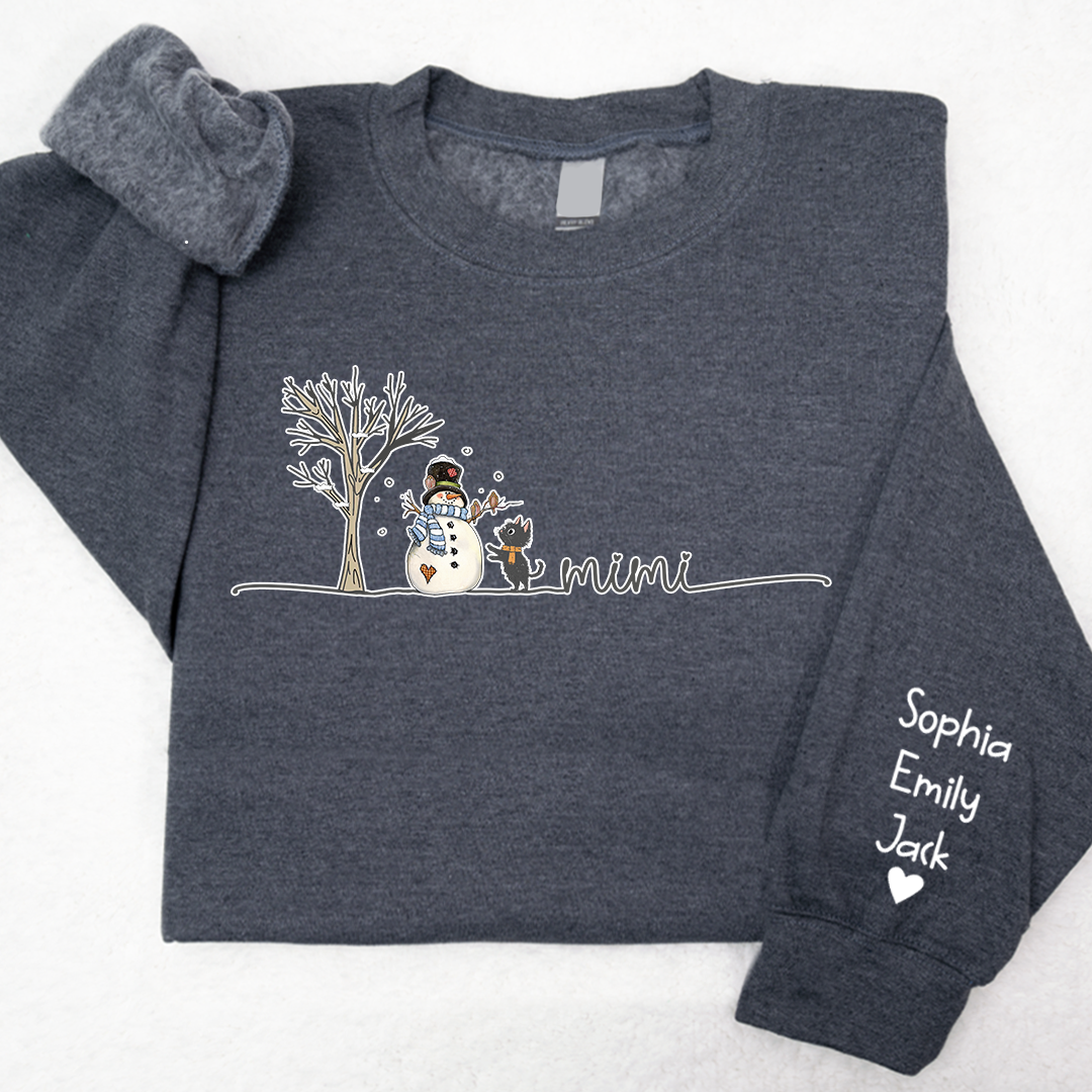 Lofaris Mimi Snowman Cat Tree Christmas Custom Sweatshirt