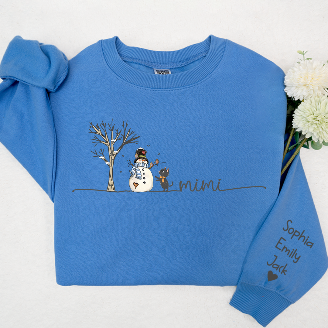 Lofaris Mimi Snowman Cat Tree Christmas Custom Sweatshirt