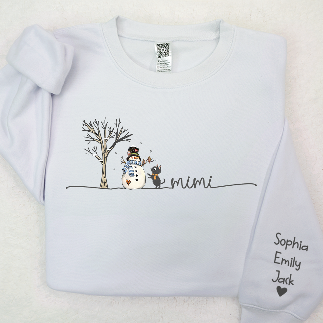 Lofaris Mimi Snowman Cat Tree Christmas Custom Sweatshirt