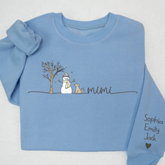 Lofaris Mimi Snowman Grandkids Custom Christmas Sweatshirt