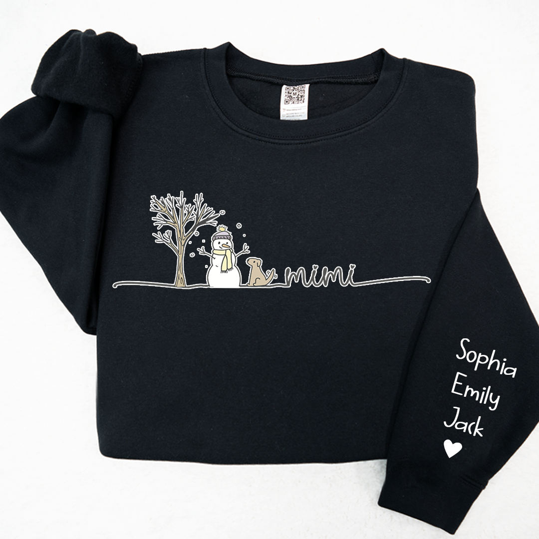 Lofaris Mimi Snowman Grandkids Custom Christmas Sweatshirt