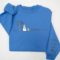 Lofaris Mimi Snowman Grandkids Custom Christmas Sweatshirt