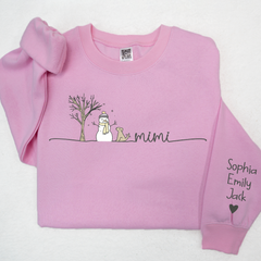 Lofaris Mimi Snowman Grandkids Custom Christmas Sweatshirt