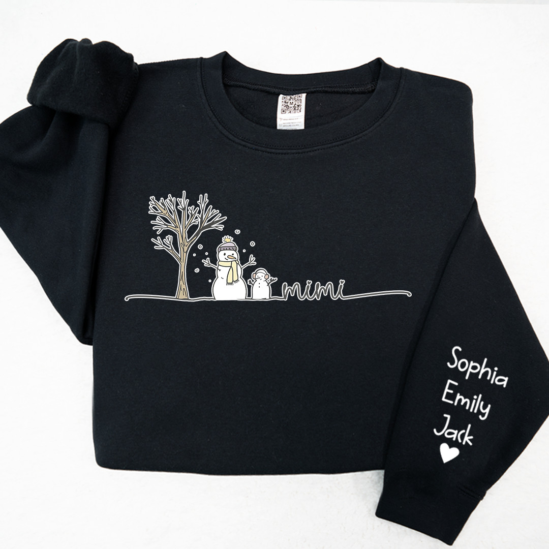 Lofaris Mimi Snowman Tree Winter Christmas Custom Sweatshirt