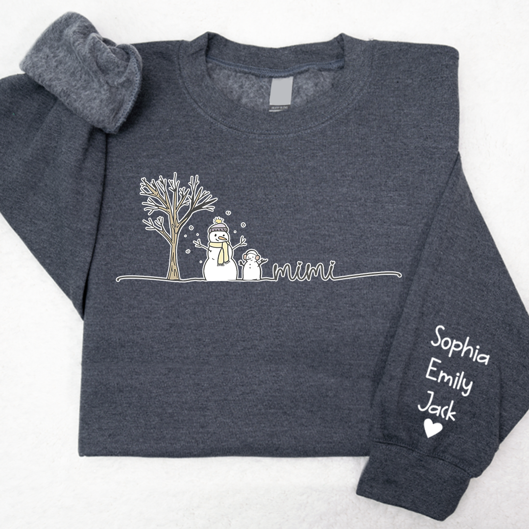Lofaris Mimi Snowman Tree Winter Christmas Custom Sweatshirt