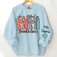 Lofaris Personalized Dots Mimi Thankfulness Kids Sweatshirt