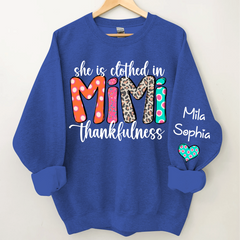 Lofaris Personalized Dots Mimi Thankfulness Kids Sweatshirt