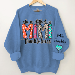 Lofaris Personalized Dots Mimi Thankfulness Kids Sweatshirt