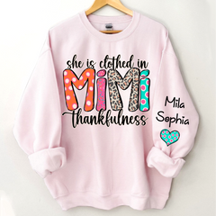 Lofaris Personalized Dots Mimi Thankfulness Kids Sweatshirt