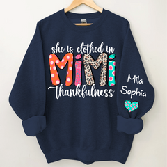 Lofaris Personalized Dots Mimi Thankfulness Kids Sweatshirt