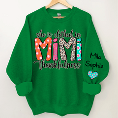 Lofaris Personalized Dots Mimi Thankfulness Kids Sweatshirt