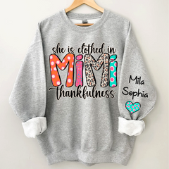 Lofaris Personalized Dots Mimi Thankfulness Kids Sweatshirt