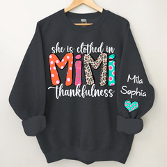 Lofaris Personalized Dots Mimi Thankfulness Kids Sweatshirt