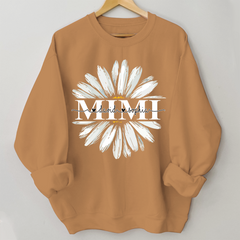 Lofaris Custom Mimi White Daisy Flower Grandkid Sweatshirt