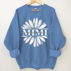 Lofaris Custom Mimi White Daisy Flower Grandkid Sweatshirt