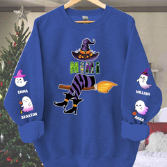 Lofaris Personalized Mimi Witch Shirt Custom with Grandkids Names Fall Halloween Sweatshirt 5
