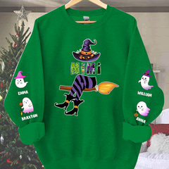 Lofaris Personalized Mimi Witch Shirt Custom with Grandkids Names Fall Halloween Sweatshirt 5