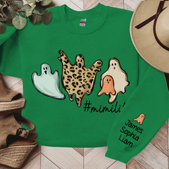 Lofaris Mimi Life Ghost Halloween Sweatshirt Custom & Grandkids Grandma Gift TH
