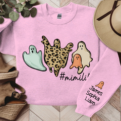 Lofaris Mimi Life Ghost Halloween Sweatshirt Custom & Grandkids Grandma Gift TH