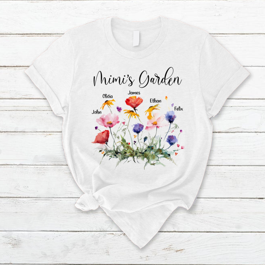 Lofaris Mimis Garden Wildflowers Mothers Day Gift T-Shirt