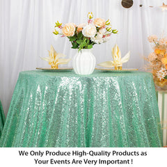 Lofaris Mint Green Glitter Sequin Banquet Round Table Cover