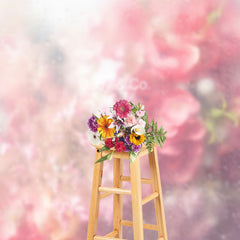 Lofaris Misty Vapor Glass Pink Flower Bokeh Photo Backdrop