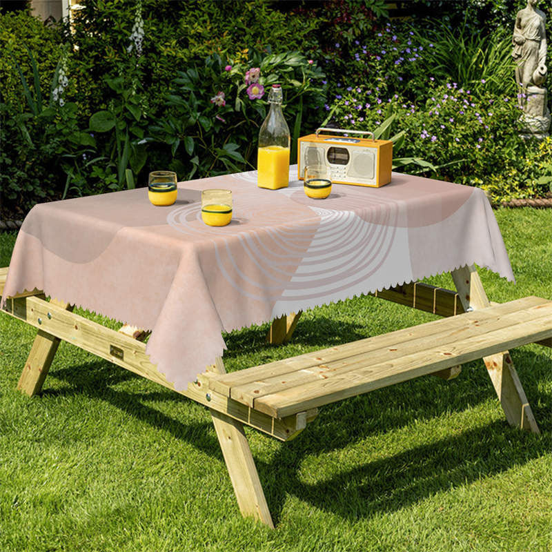 Lofaris Modern Beige Rectangle Tablecloth for Cafe Restaurant