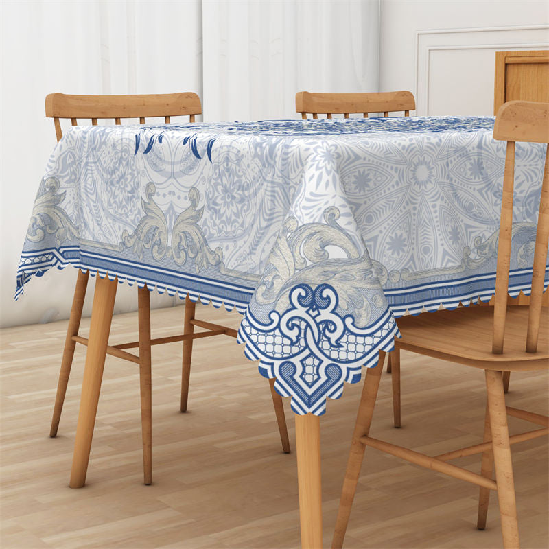 Lofaris Modern Elegant Blue Rectangle Tablecloth