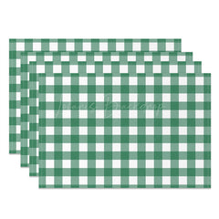 Lofaris Modern Green White Plaid Dining Set Of 4 Placemats