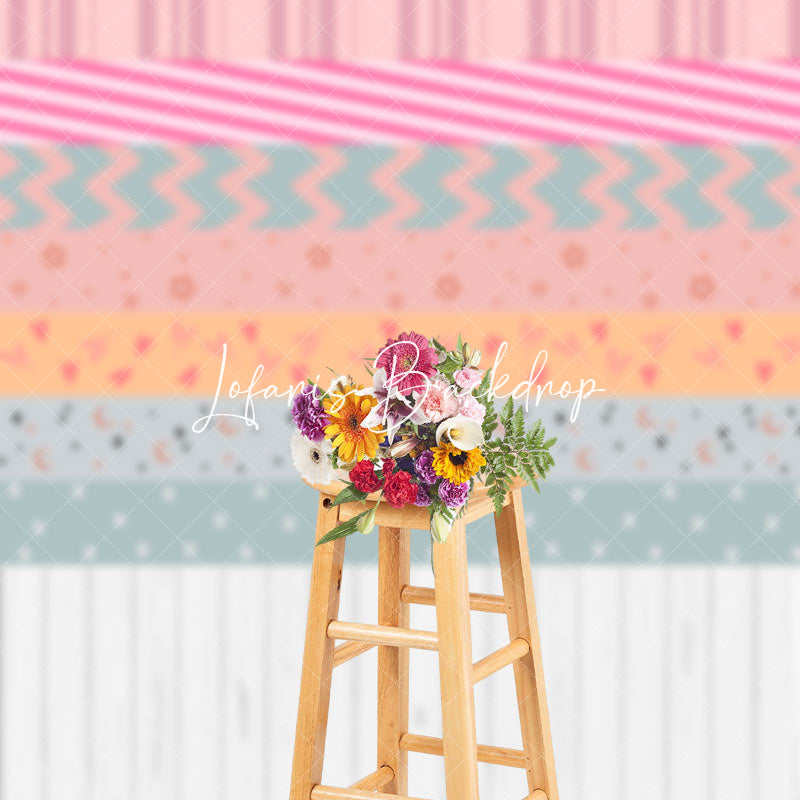 Lofaris Modern Pink Grey Blue Abstract Textured Backdrop